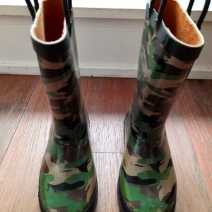 Western Chief Kids Solid Firechief Rain Boot Military Color Size 12